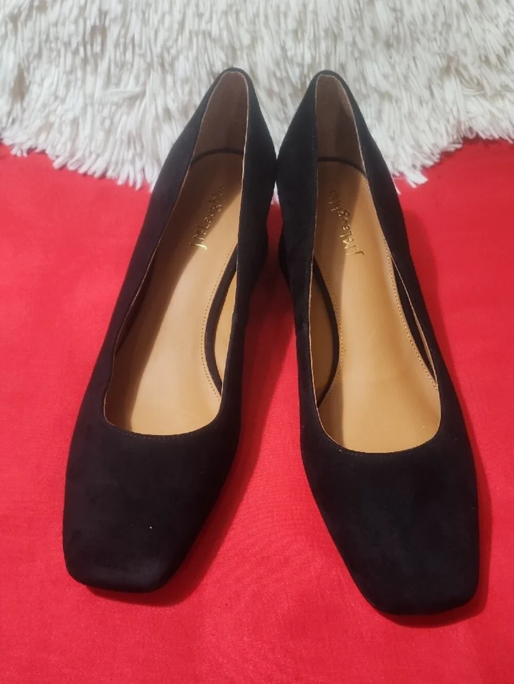 J. McLaughlin Cassey Black Suede Low Block Heel Pumps